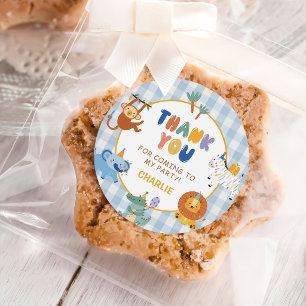 Sticker Rond Animaux de Safari Mignons Garçon 1er Anniversaire
