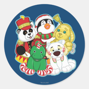 Sticker Rond Animaux de vacances Webkinz