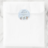 Sticker Rond Animaux d'hiver Froid hors Baby shower (Sac)