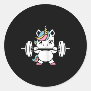 Sticker Rond Animaux Fitness Bodybuilding Licorne