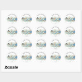 Sticker Rond Animaux forestiers des bois - baby shower (Feuille)