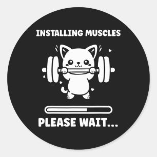 Sticker Rond Animaux Installation Muscles Fitness Musculation C