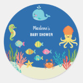 Sticker Rond Animaux marins (Devant)