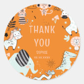 Sticker Rond Animaux sauvages du safari anniversaire de enfant  (Devant)