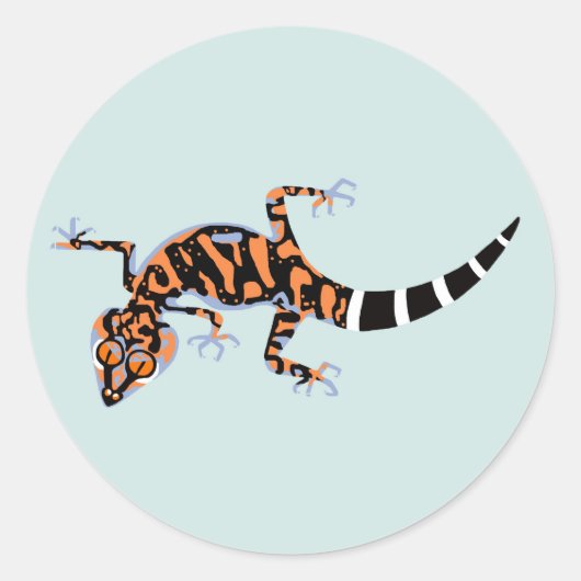 Sticker Rond Animaux sauvages - Ground GECKO - Espèces en voie  (Devant)