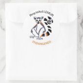 Sticker Rond Animaux sauvages - LEMUR à queue annelée - Nature (Sac)