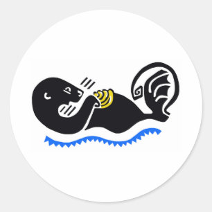 Sticker Rond Animaux sauvages - Mare Maillot OTTER - Faune