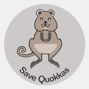 Sticker Rond Animaux sauvages - Save QUOKKAS - Australie
