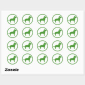 Sticker Rond Animaux verts et blancs Bienvenue (Feuille)