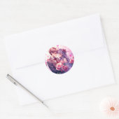 Sticker Rond Anime Boy and Girl Valentine's Day (Enveloppe)