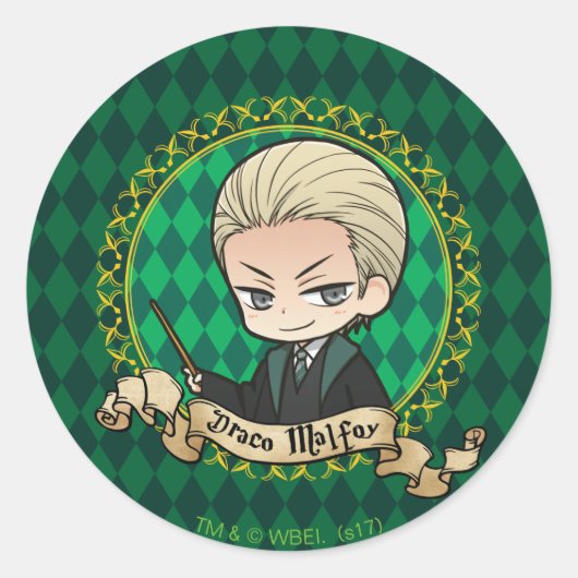 Sticker Rond Anime Draco Malfoy (Devant)