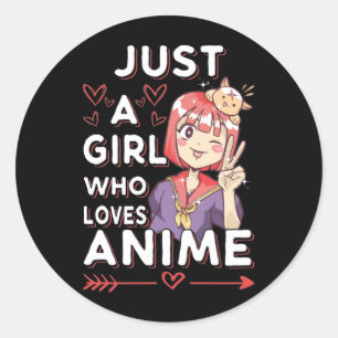 Sticker Rond Anime Fan Girl Otaku Japonais Manga Lover
