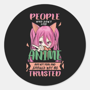 Sticker Rond Anime Girl Drôle Dire Otaku Manga