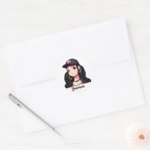 Sticker Rond Anime Girl Personnalisée (Enveloppe)