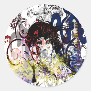 Sticker Rond Anime Girls