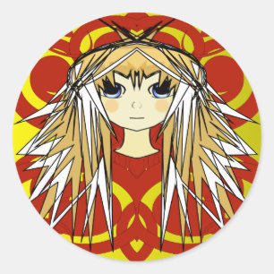 Sticker Rond Anime Girls