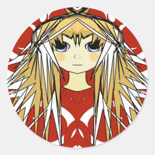 Sticker Rond Anime Girls