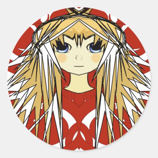 Sticker Rond Anime Girls (Devant)