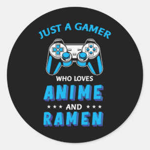 Sticker Rond Anime, Jeux Vidéo et Ramen parfaits