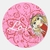 Sticker Rond Anime Love- (Devant)