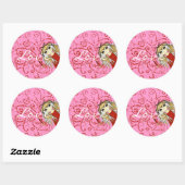 Sticker Rond Anime Love- (Feuille)