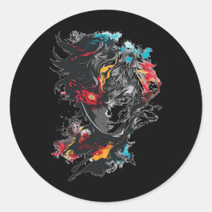 Sticker Rond Anime Manga Motif Tattoo Art Anime