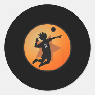 Sticker Rond Anime Merch Japonais Numéro 13 Star Anime Volleyba