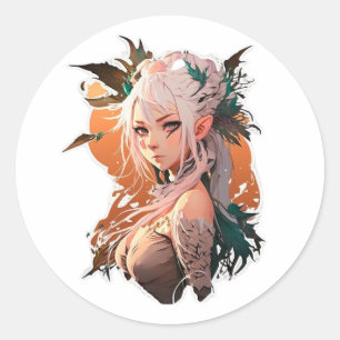 Sticker Rond Anime Miroko Art Stiker