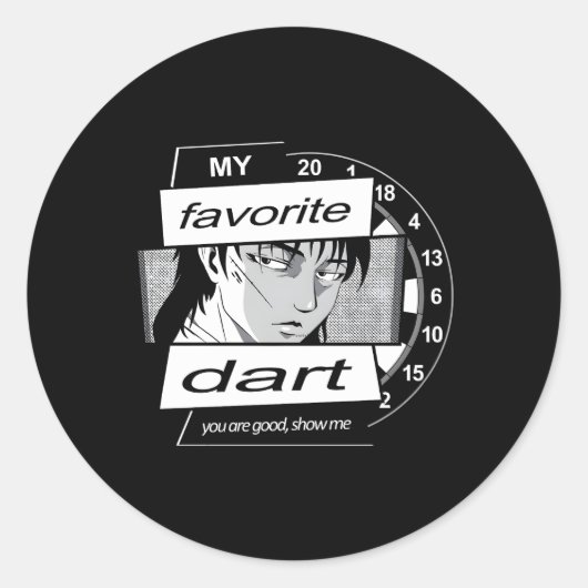 Sticker Rond Anime Motif Avec D Dit Mon Anime D Préféré (Devant)