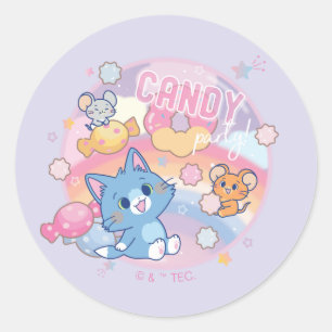 Sticker Rond Anime Tom et Jerry Candy Party