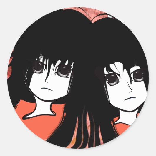 Sticker Rond Anime Twins (Devant)