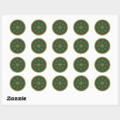 Sticker Rond ANITA ~ WOW! Jaune rouge de Noël vert ~ (Feuille)