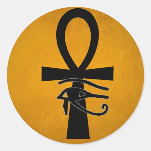 Sticker Rond Ankh avec l'oeil de Horus (Devant)