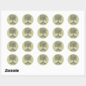 Sticker Rond Ankh Tree of LIfe Design (Feuille)