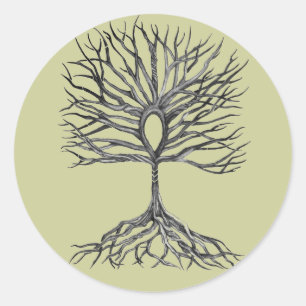 Sticker Rond Ankh Tree of LIfe Design