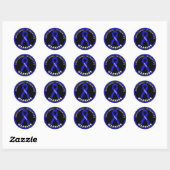 Sticker Rond Ankyloser Spondylitis Warrith Ribbon Noir (Feuille)