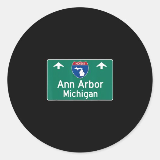 Sticker Rond Ann Arbor Michigan Mi Interstate Highway Vacation  (Devant)