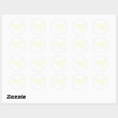 Sticker Rond ANNA Moderne Mariage de citron italien (Feuille)