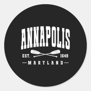 Sticker Rond Annapolis Maryland Établie en 1649 Rames Croisées