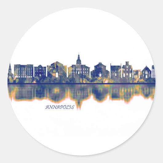 Sticker Rond Annapolis Skyline (Devant)
