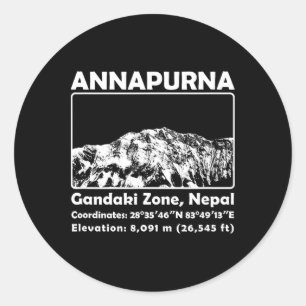 Sticker Rond Annapurna Mif Nepal Randonnée Trekking en montagne