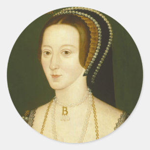 Sticker Rond Anne Boleyn Deuxième Épouse du Portrait d'Henry 