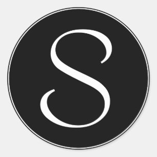 Sticker Rond Anneau blanc BT noir Monogramme