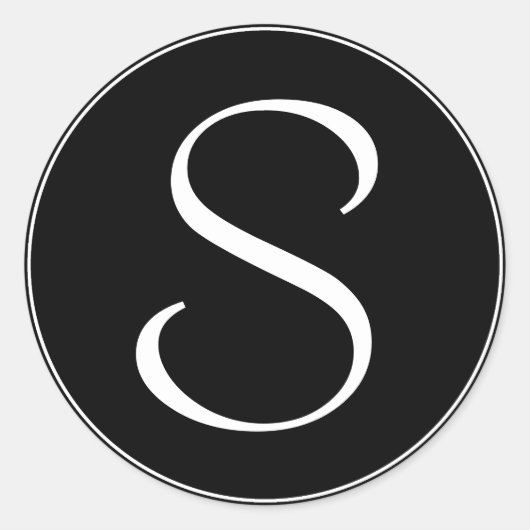 Sticker Rond Anneau blanc BT noir Monogramme (Devant)