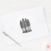 Sticker Rond Anneau de la cathédrale (Croquis des séquoias côti (Enveloppe)