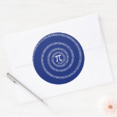 Sticker Rond Anneaux de spirale pour Pi sur bleu marine (Enveloppe)