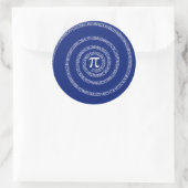 Sticker Rond Anneaux de spirale pour Pi sur bleu marine (Sac)