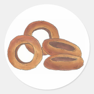 Sticker Rond Anneaux d'oignon Carnival Junk Food Foodie Fri Oig