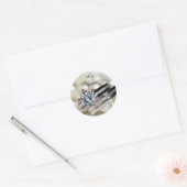 Sticker Rond Anneaux et perles blanches Fiançailles Enveloppe P (Enveloppe)