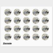 Sticker Rond Anneaux et perles blanches Mariage Enveloppe Phoqu (Feuille)
